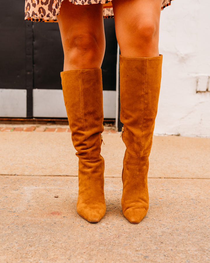 Sam Edelman: Sylvia Frontier Brown Suede Knee High Boots