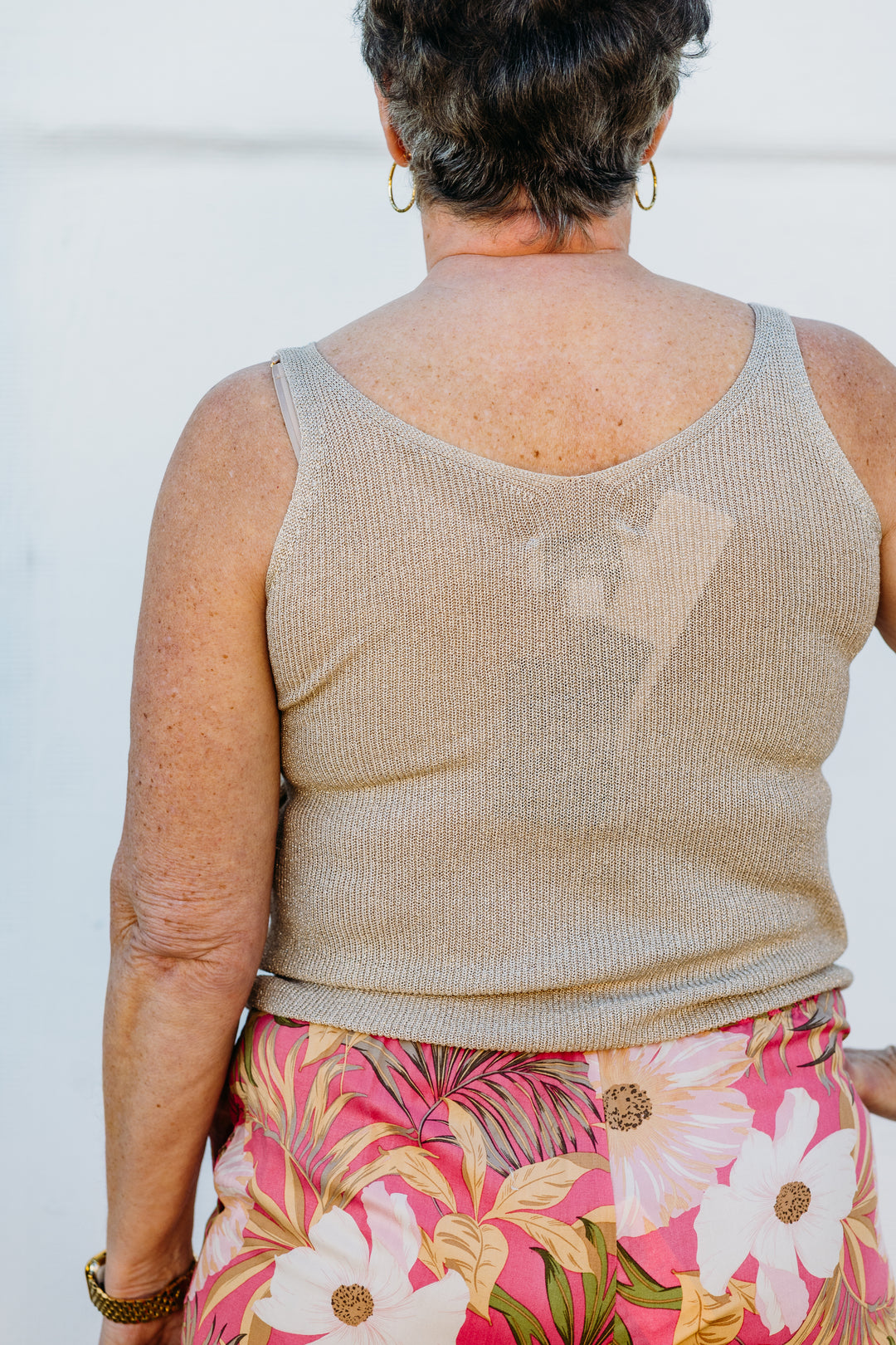 Joseph Ribkoff: Metallic Knitted Camisole with Rhinestones - 252915