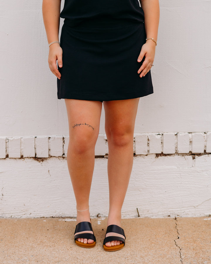 Spanx: Airessentials French Rib Skort, 15" in Very Black (22491R)
