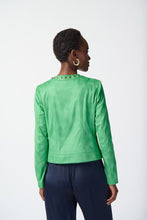 Load image into Gallery viewer, Joseph Ribkoff: Foiled Suede Jacket in Island Green 241909
