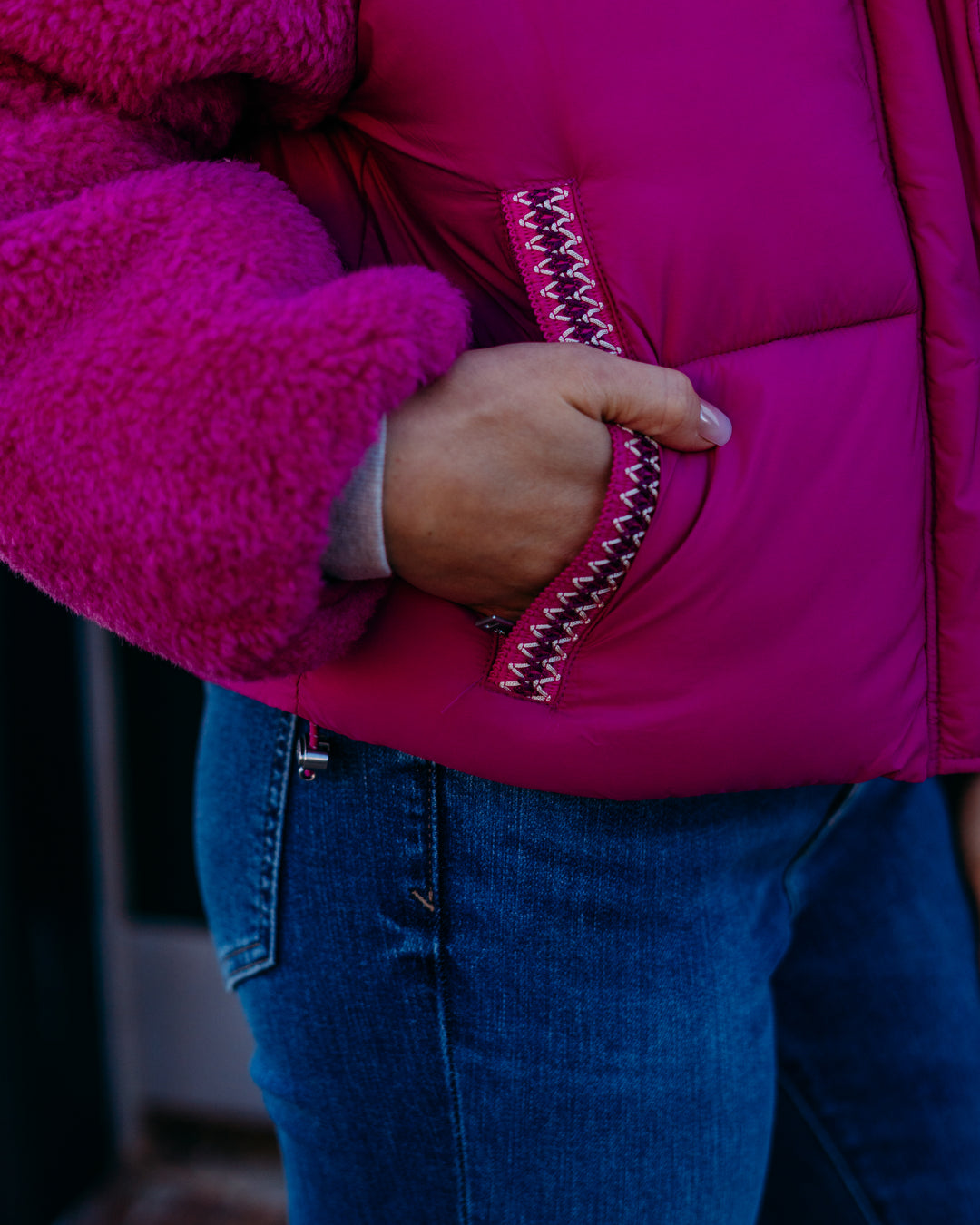 Ugg: W Mkay Uggbraid Puffer Jacket in Chroma Pink (1161090)