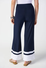 Load image into Gallery viewer, Joseph Ribkoff: Silky Knit Color Block Wide Leg Pants in Midnight Blue 241292
