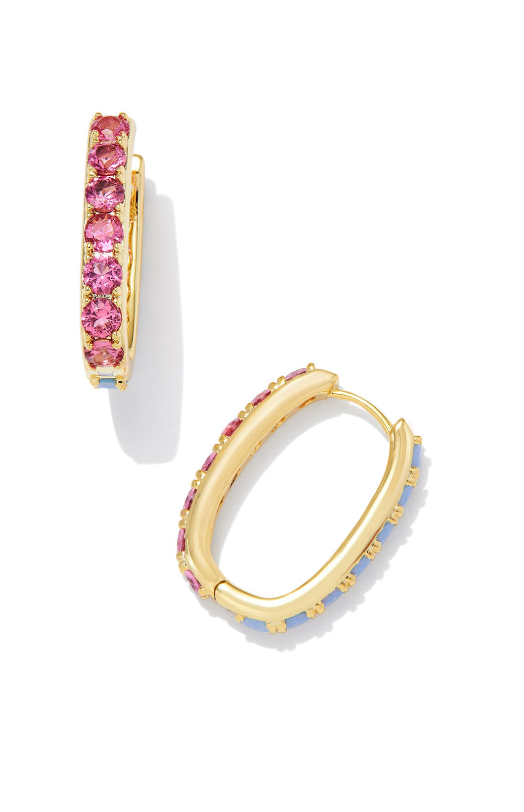 Kendra Scott: Chandler Huggie Earrings in Gold Pink Blue Mix