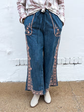 Load image into Gallery viewer, Ivy Jane: Border Embroidery Denim Pant 221128
