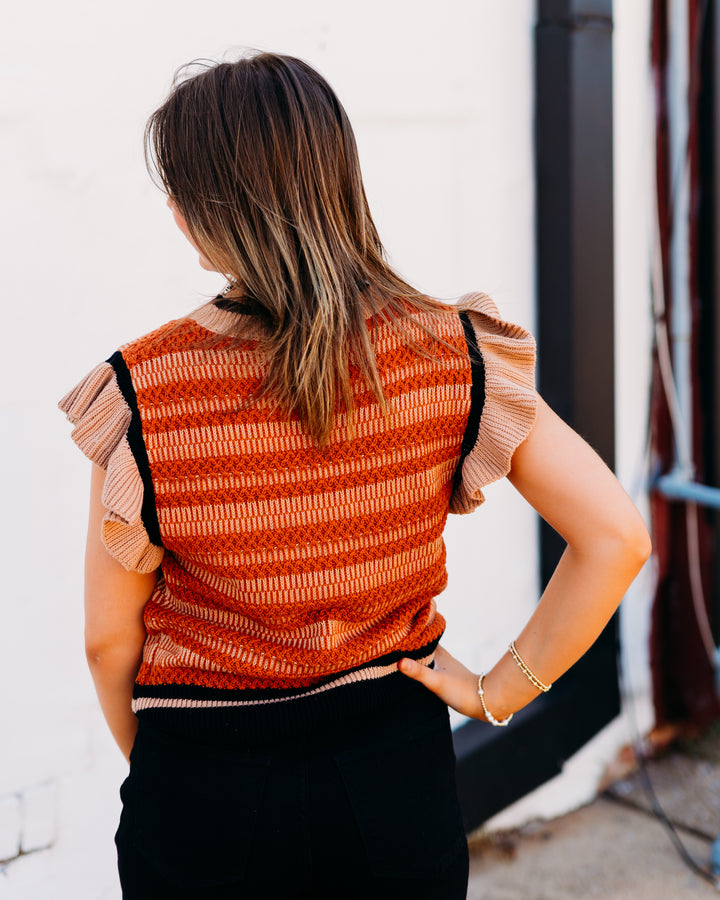 Another Love: Kassandra Short Sleeve Sweater in Brown Sugar