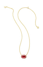 Load image into Gallery viewer, Kendra Scott: Elisa Crystal Frame Pendant Necklace in Gold Raspberry Illusion
