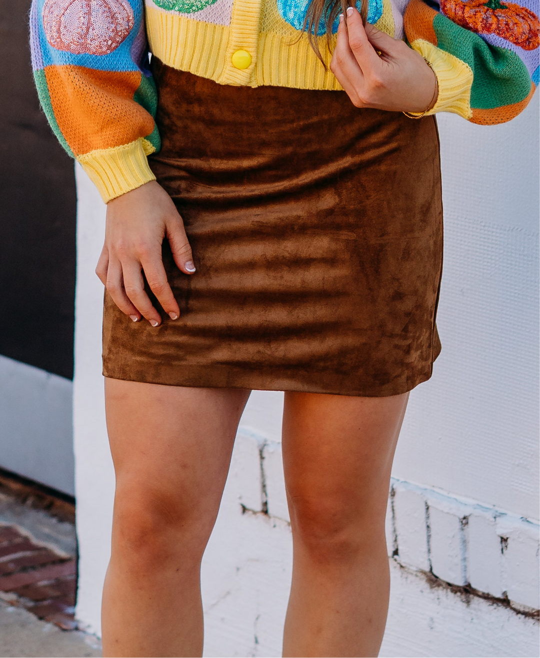 Z Supply: Ciera Suede Mini Skirt in Coconut