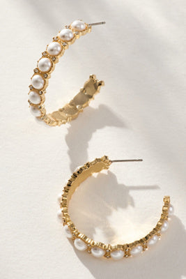 BaubleBar: Eloise Hoop Earrings in Pearl
