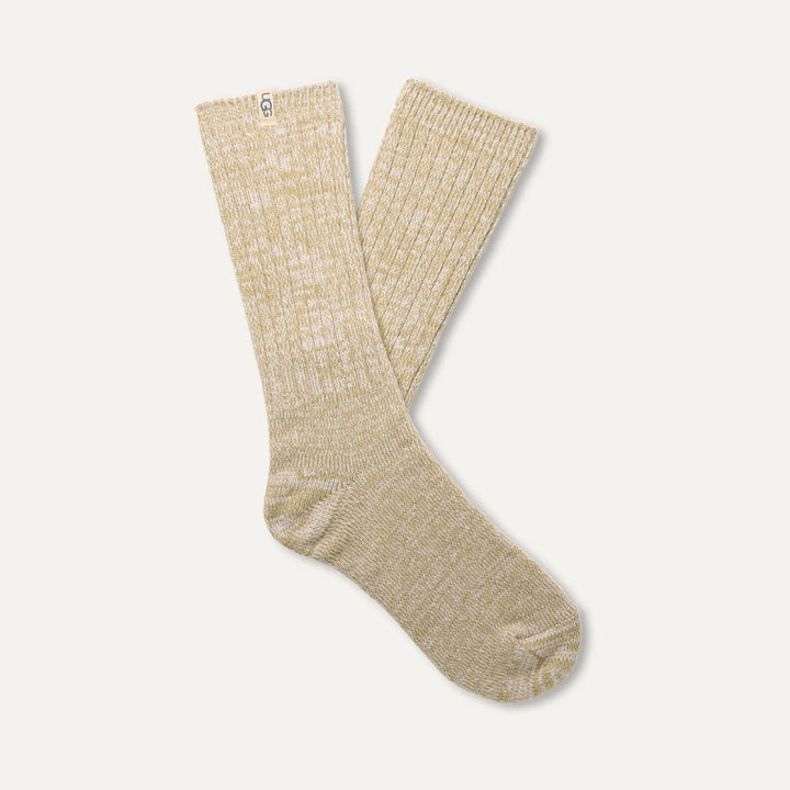 UGG: Rib Knit Slouchy Crew Sock In Muted Brass