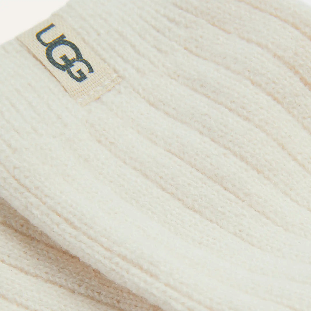UGG: Rib Knit Crew Socks In White