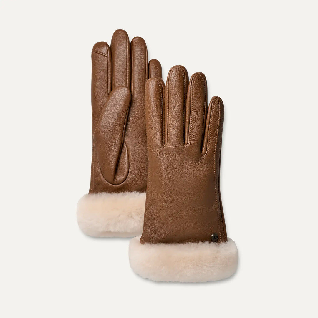 Ugg: W Sheepskin Cuff Glove in Chestnut