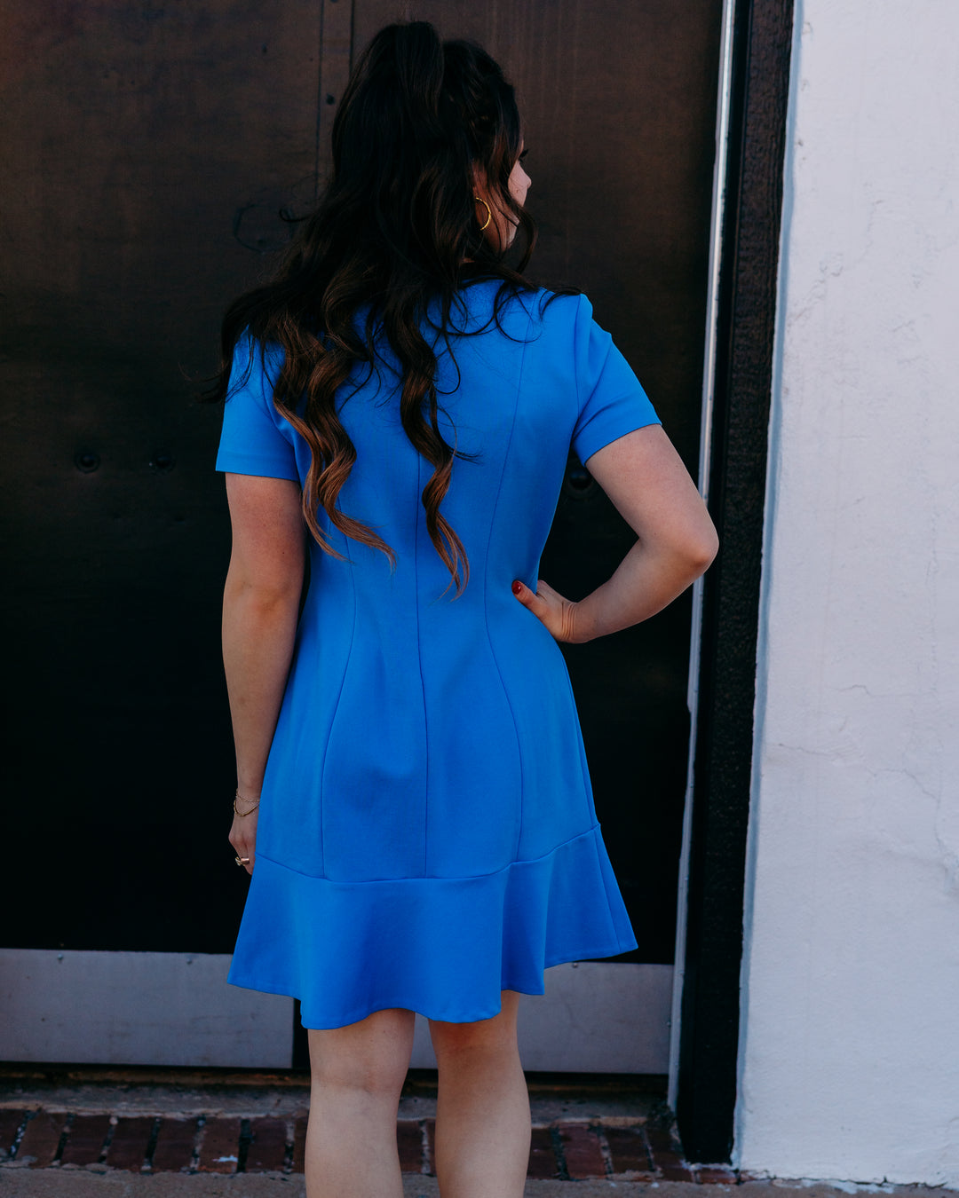 Spanx: Ponte Flare Mini Dress in Aster (22289R) - The Vogue Boutique