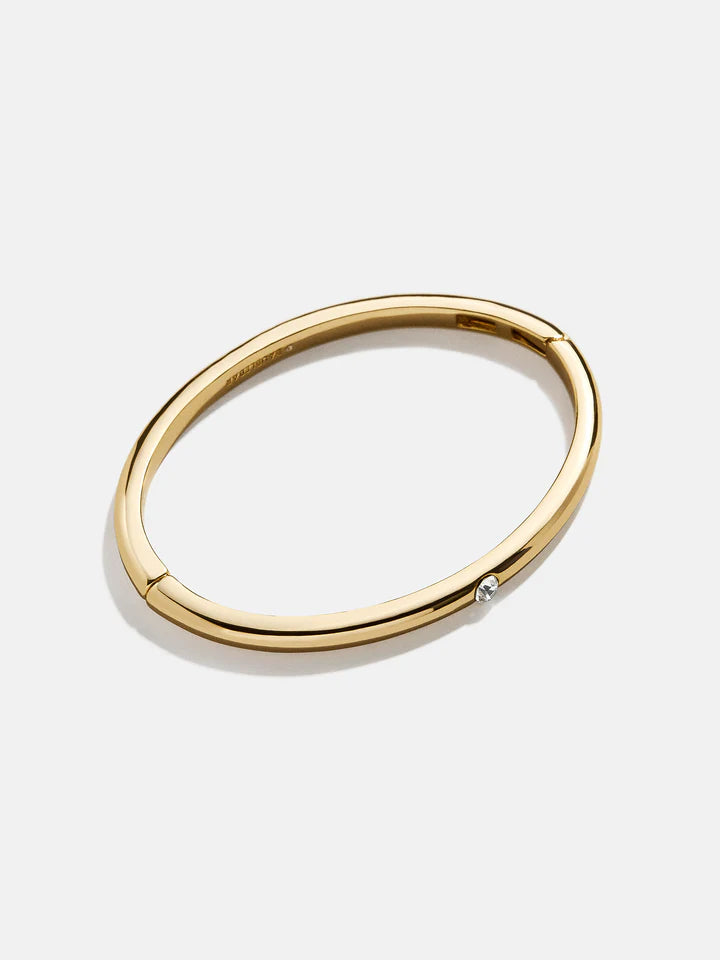 BaubleBar: Nadia One Stone Classic Hinge Bangle in Gold