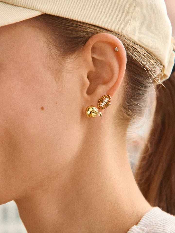 BaubleBar: Touchdown Earring Set in Brown/Gold