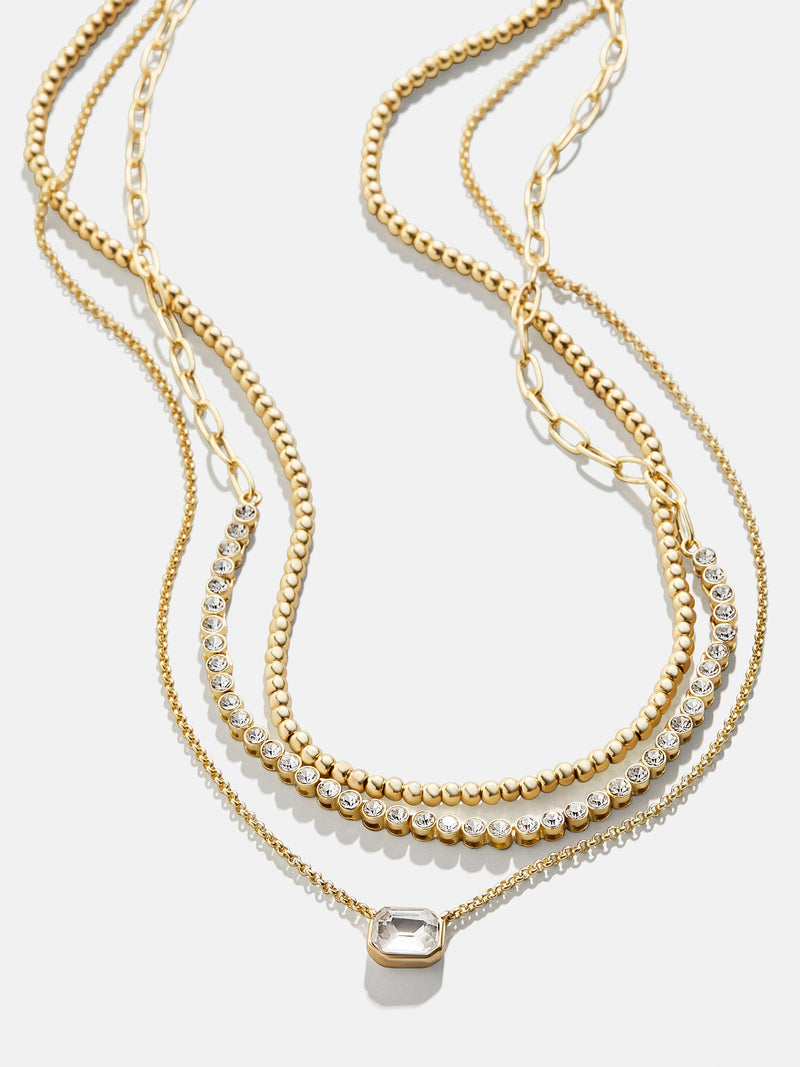 Baublebar: Kenna Layered Necklace in Clear/Gold