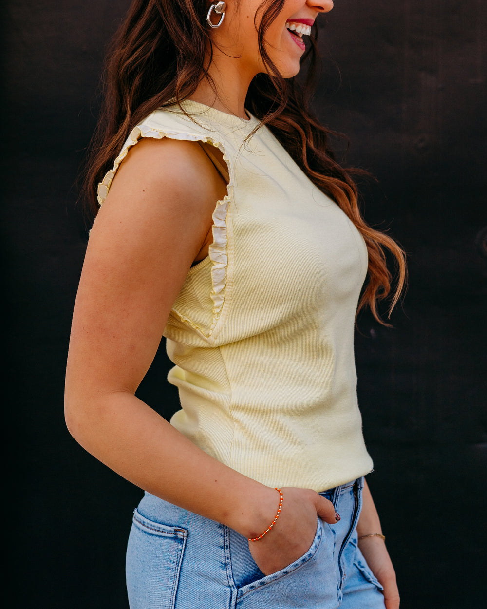 Dear John: Bridget Tank Top in Pale Lime Yellow - The Vogue Boutique