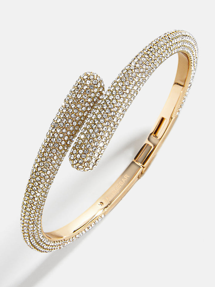 Baublebar: Naomi Wrap Hinge Bangle in Gold/Pave