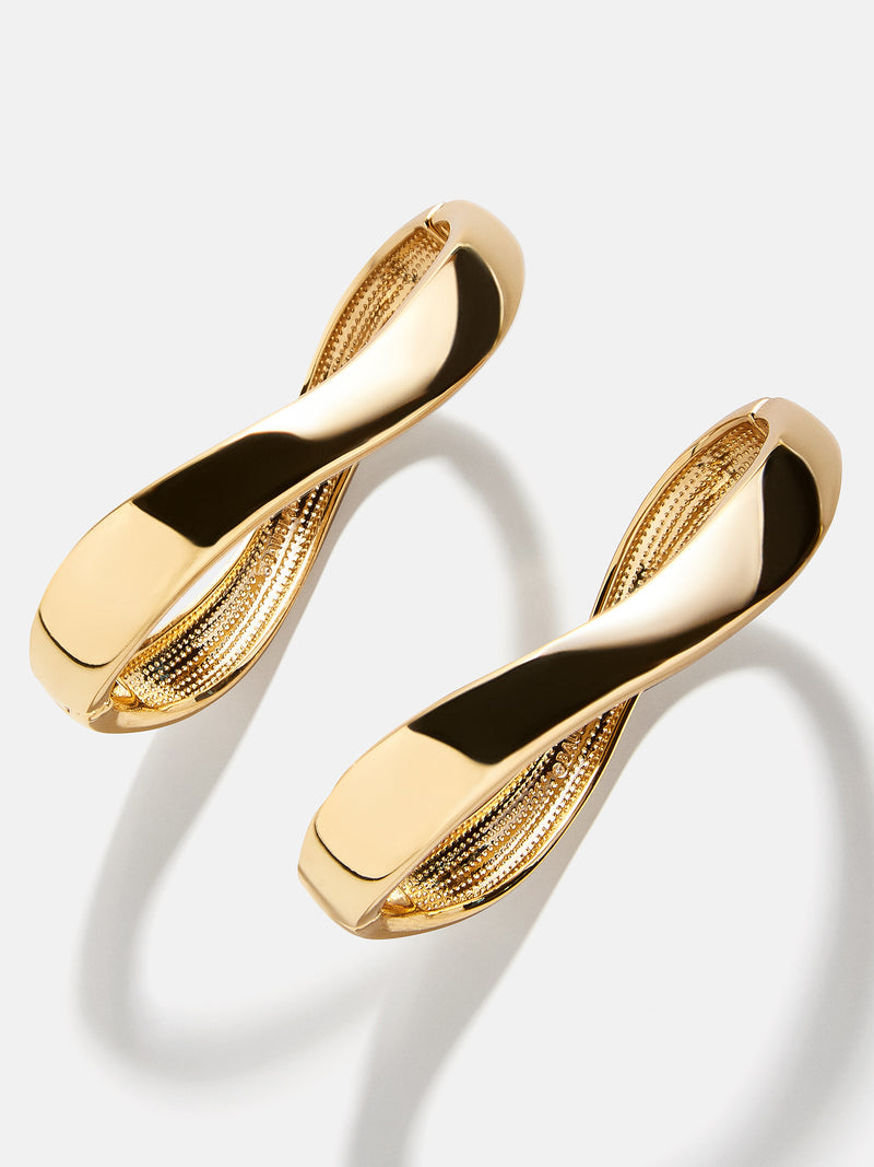 Baublebar: Natalia Wavy Hinge Bangle Set in Gold