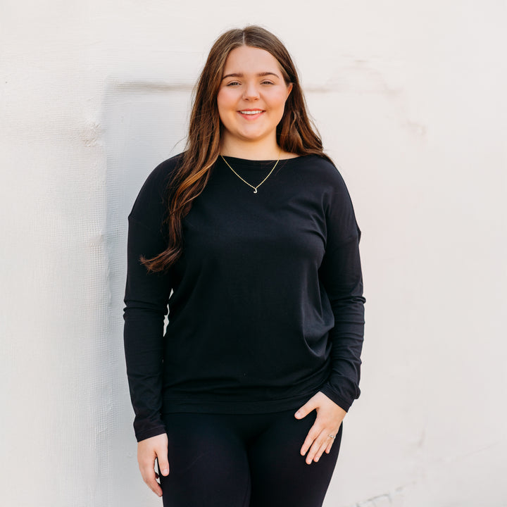 Spanx: Supernaturals Flow Long Sleeve in Very Black