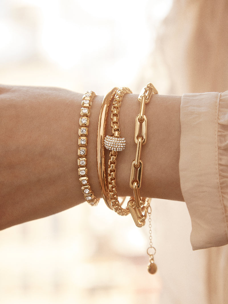 Baublebar: Megan Tennis Bracelet in Gold/Pavé