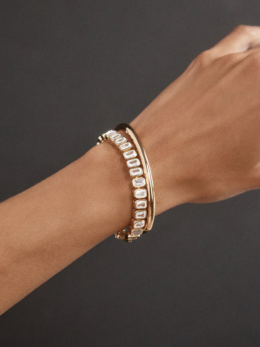 Baublebar: Bianca Tennis Bracelet in Clear/Gold