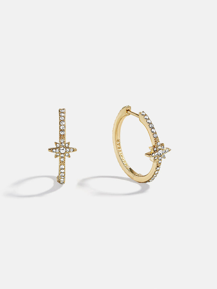 BaubleBar: Astra Celestial Hoop Earrings in Clear