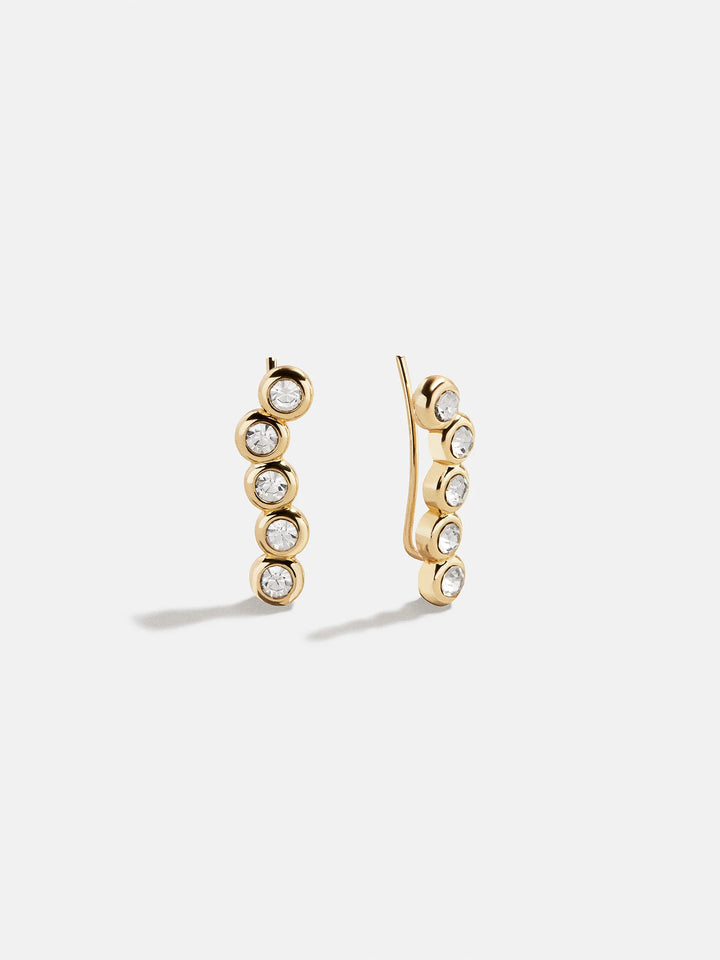 BaubleBar: Savannah Crawler Earrings in Clear/Gold (89580)