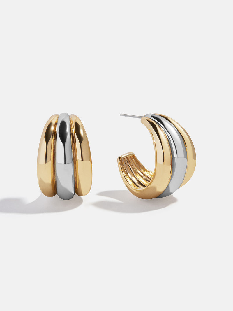 Baublebar: Gina Hoop Earrings in Gold/Silver