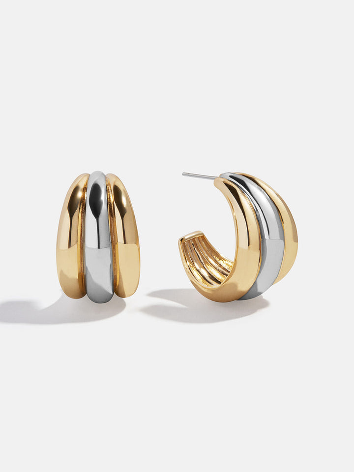 Baublebar: Gina Hoop Earrings in Gold/Silver