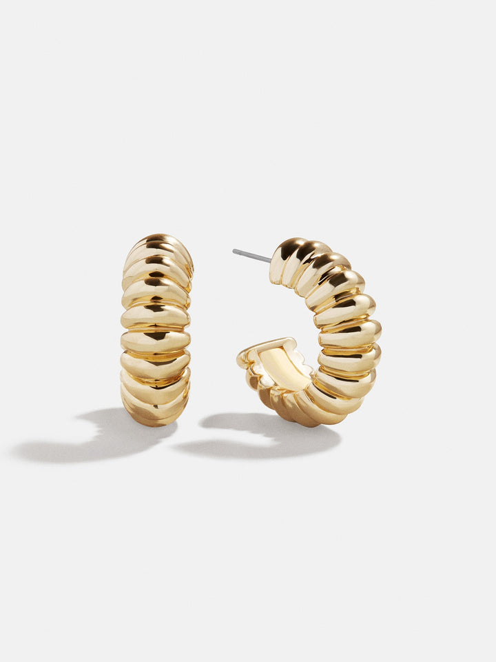 BaubleBar: Kayla Gold Hoop Earrings in Gold