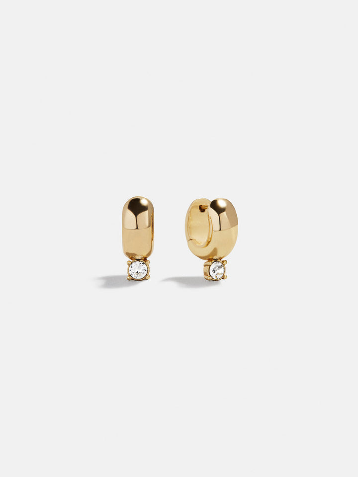 Baublebar: Kourtney Huggie Earrings in Clear