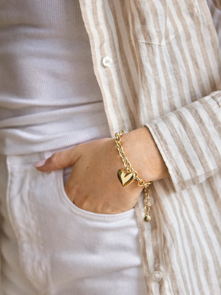 BaubleBar: Millie Bubble Heart Bracelet in Gold (90022)