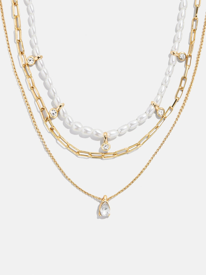 BaubleBar: Sylvia Layered Necklace in Pearl/Gold (90210)