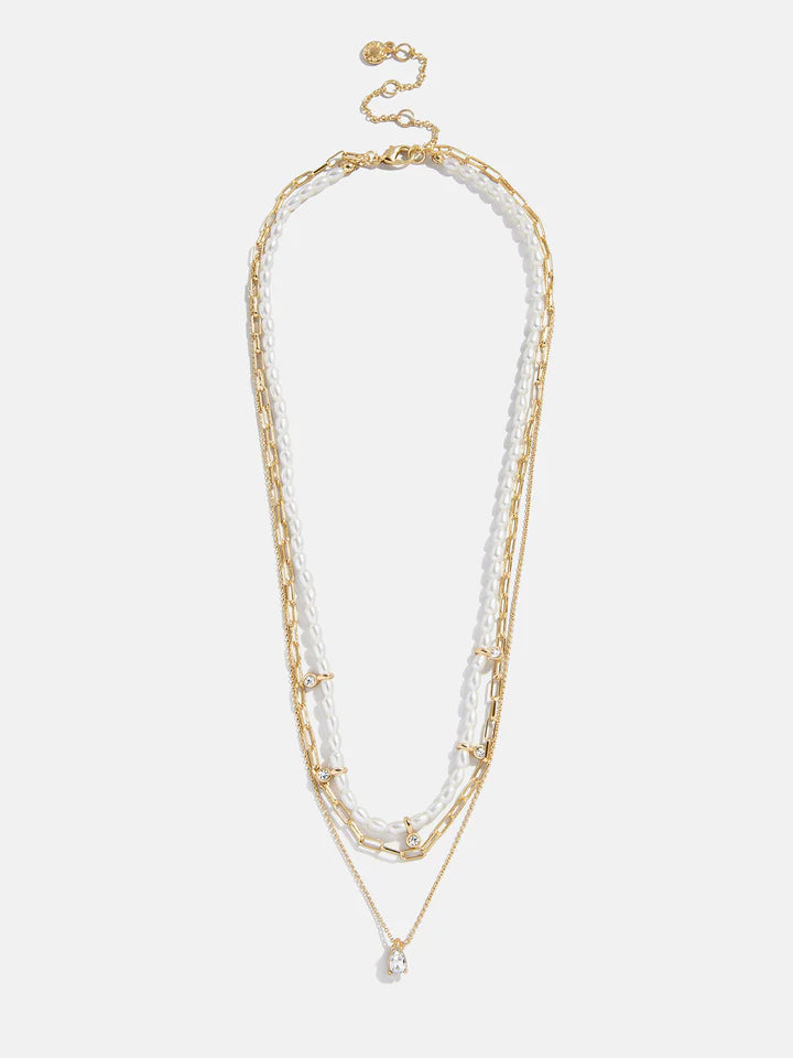 BaubleBar: Sylvia Layered Necklace in Pearl/Gold (90210)
