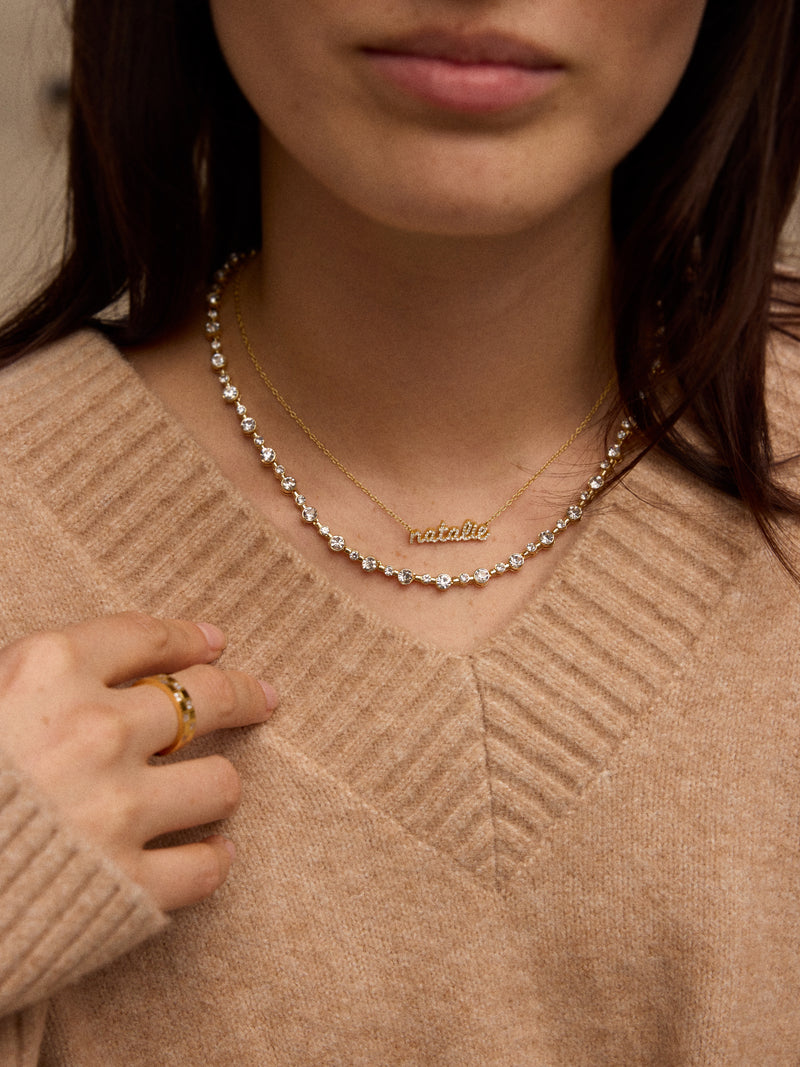 Baublebar: Jolie Tennis Necklace in Clear/Gold