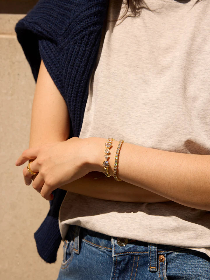 Baublebar: Zadie Heart Tennis Bracelet in Clear