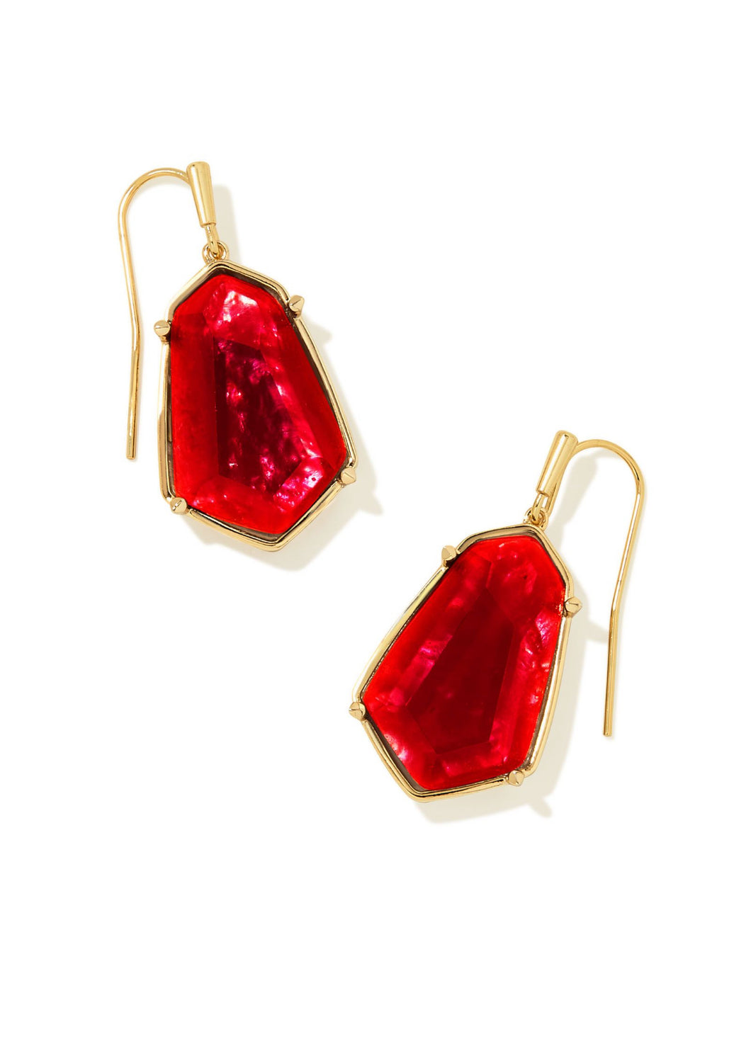 Kendra Scott: Alexandria Drop Earrings in Gold Cranberry Illusion