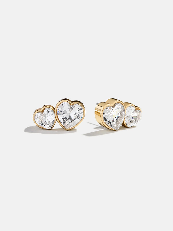 BaubleBar: Kali Heart Earrings in Clear/Gold (90884)