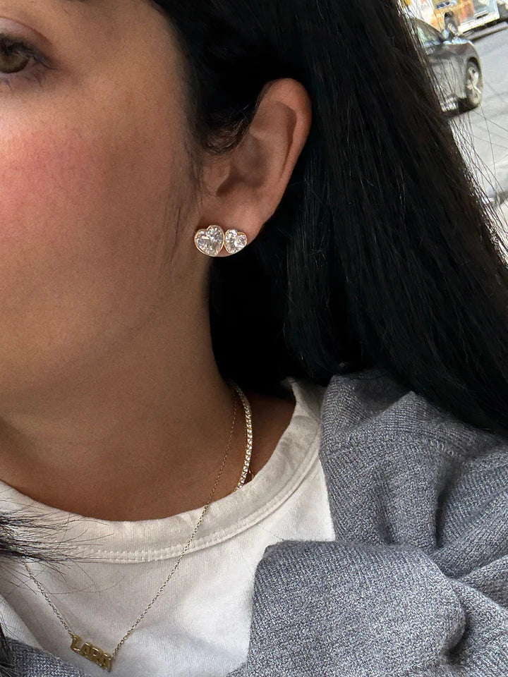 BaubleBar: Kali Heart Earrings in Clear/Gold (90884)