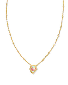 Kendra Scott: Framed Tess Satellite Necklace in Gold Dichroic Glass
