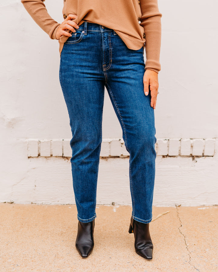 Spanx: SPANXsculpt™ ReDefine Slim Straight Jeans in Medium Indigo