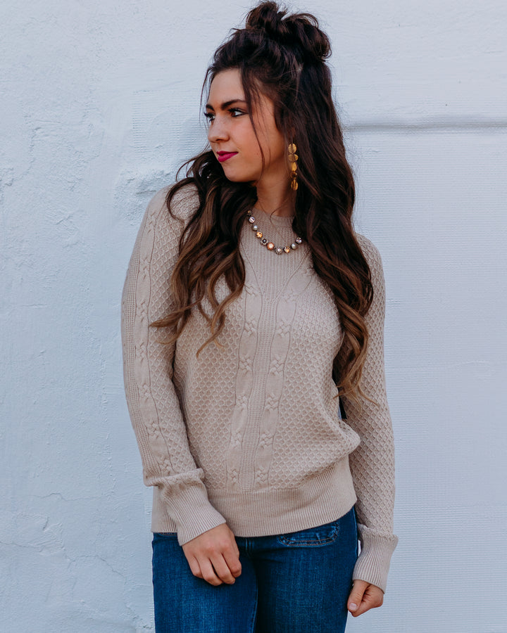 Liverpool: Long Sleeve Crew Neck Raglan Sweater in Harvest Khaki Melange