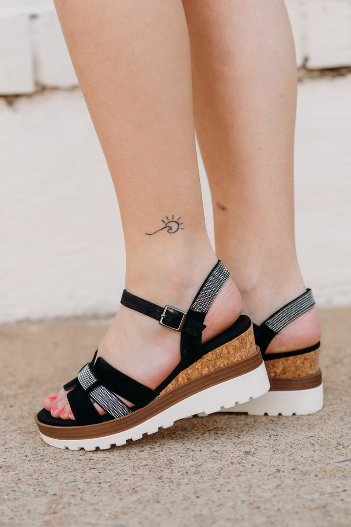 Vaneli: Caitlin Sandal Heel in Black Suede