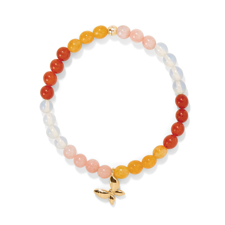Brighton: Enchanting Butterfly Stretch Bracelet Gold-Red JF0239