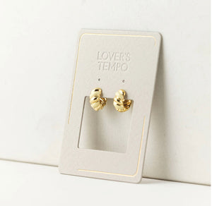 Lovers Tempo: Croissant Enamel Huggie Hoop Earrings In Gold/Yellow