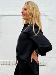 Glam: Button Down Color Block Shirt in White