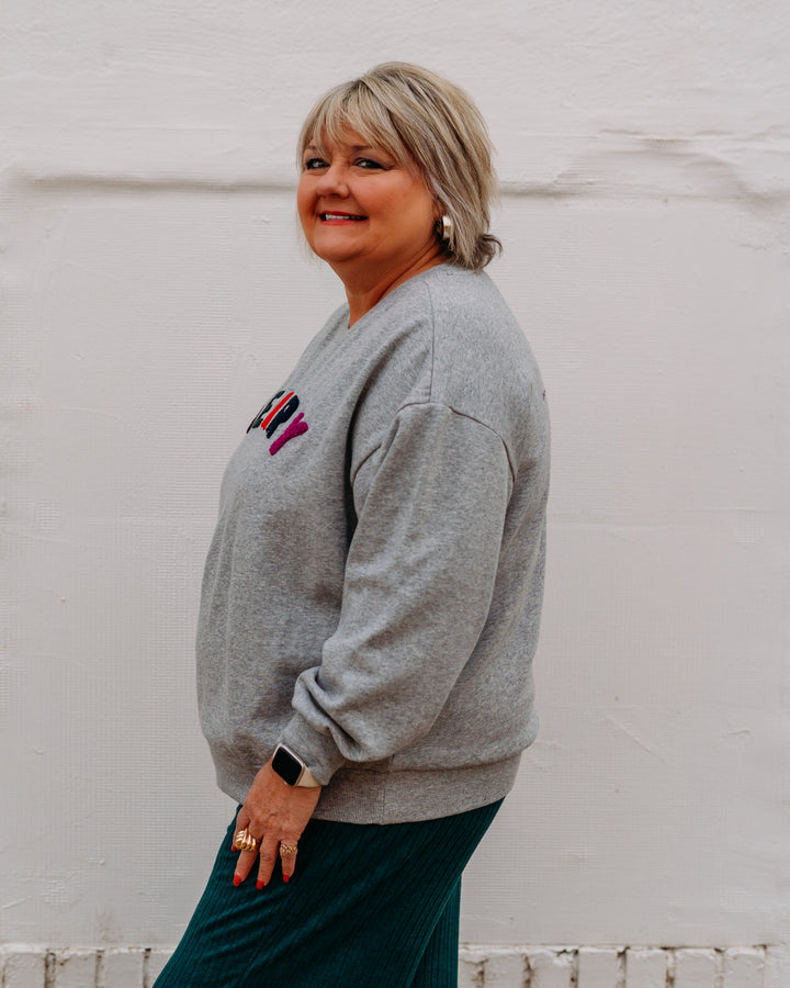 Z Supply: Merry Sunday Sweatshirt in Classic Heather Grey