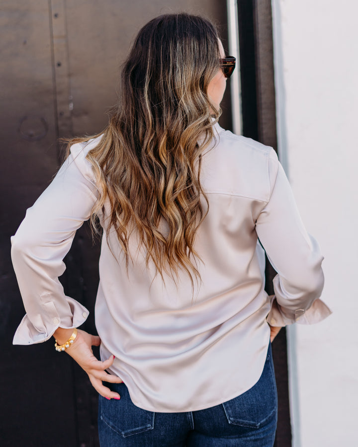 Spanx: Better Than Silk ButtonDown in Earth Stone