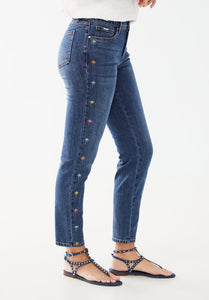 French Dressing Jeans: Olivia Pencil Ankle Jean in Med Wash Flamingo