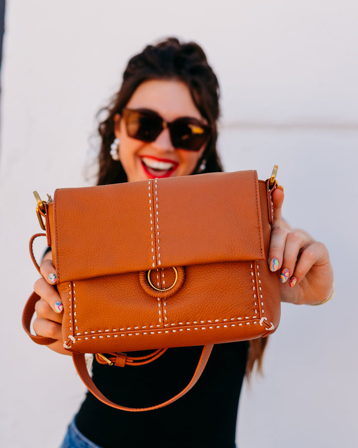 Hobo: Austin Flap Crossbody in Warm Honey - The Vogue Boutique